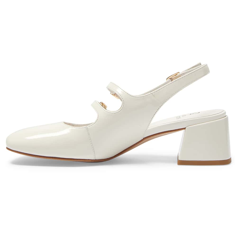 Louisa Heel in Ivory Patent