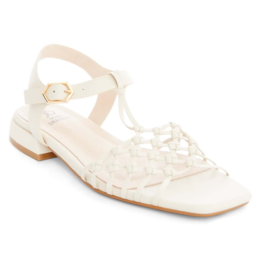 Magnolia Sandal in Bone Weave Leather