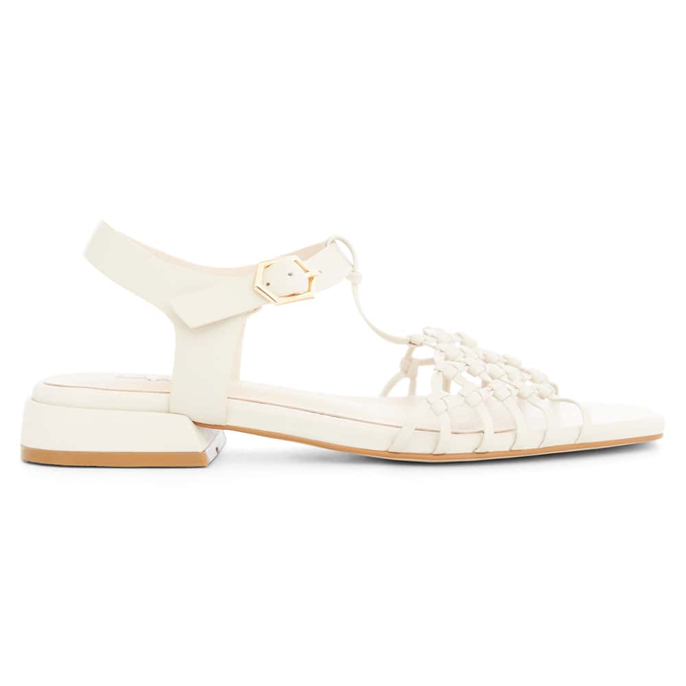 Magnolia Sandal in Bone Weave Leather