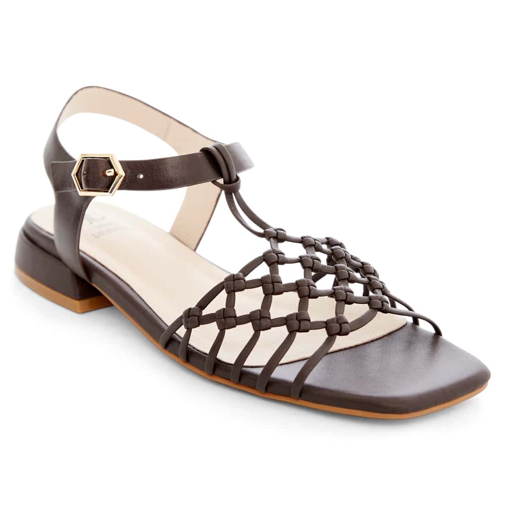 Magnolia Sandal in Chocolate Weave Leather