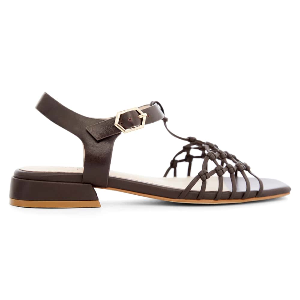Magnolia Sandal in Chocolate Weave Leather