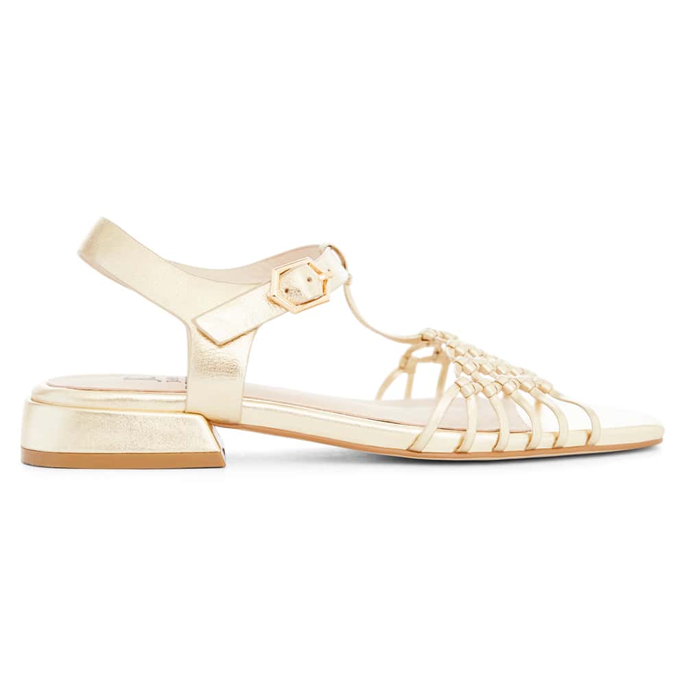 Magnolia Sandal in Gold Weave Leather