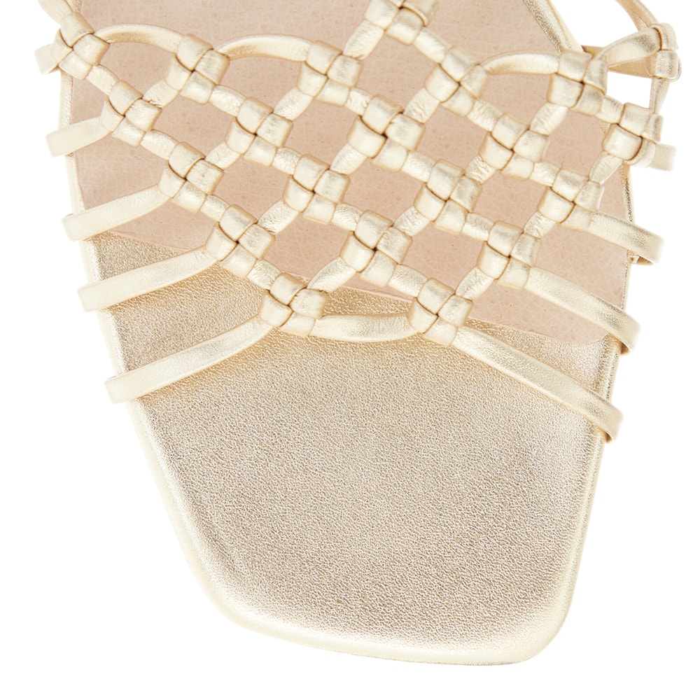 Magnolia Sandal in Gold Weave Leather