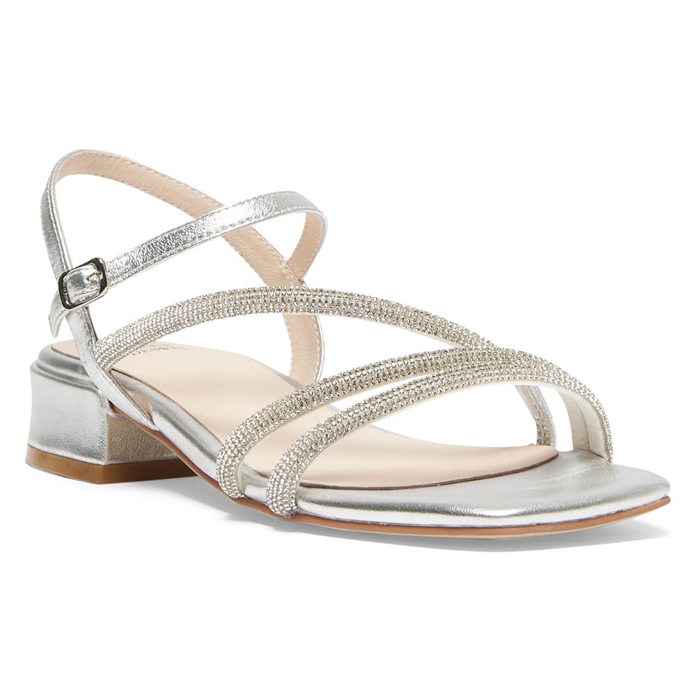 Majestic Heel in Silver Metallic Sparkle