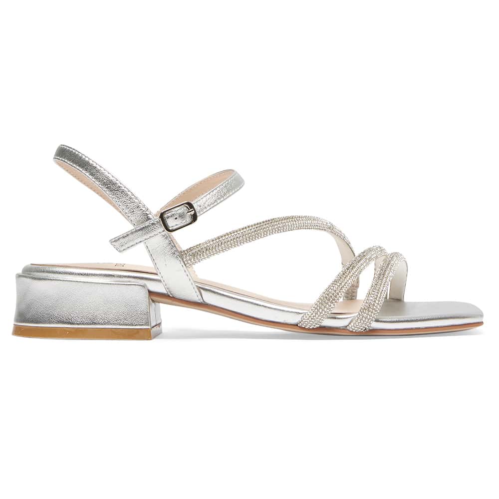 Majestic Heel in Silver Metallic Sparkle