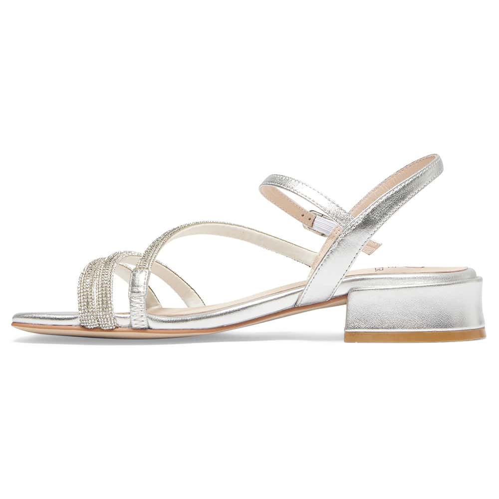 Majestic Heel in Silver Metallic Sparkle