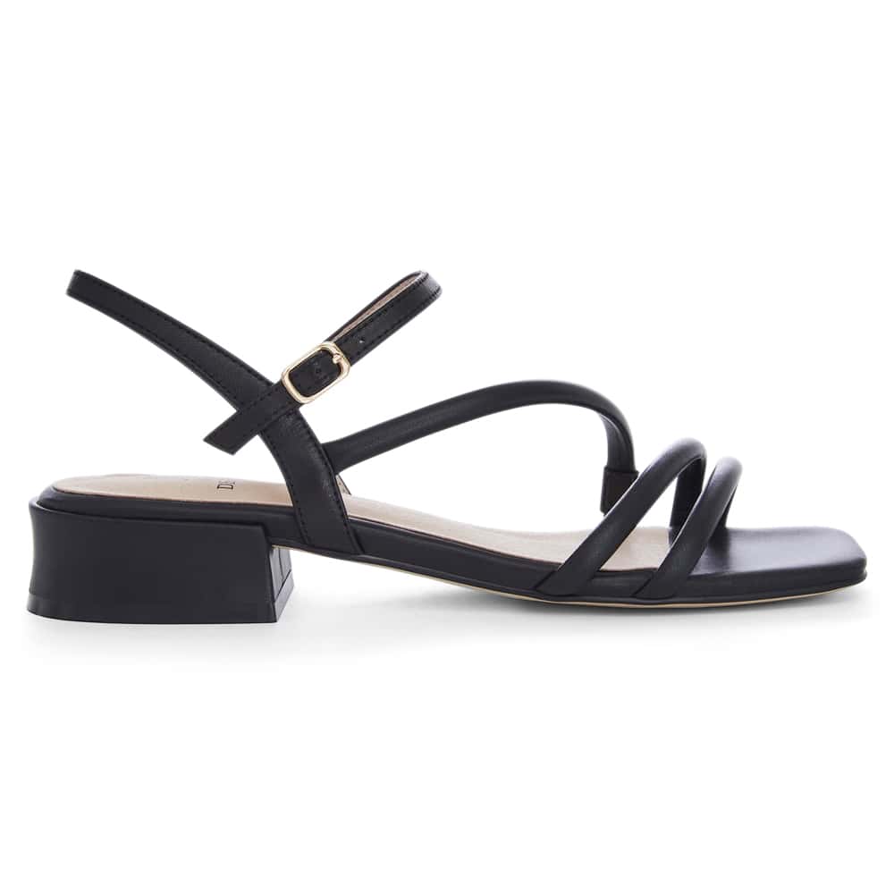 Manila Heel in Black Leather