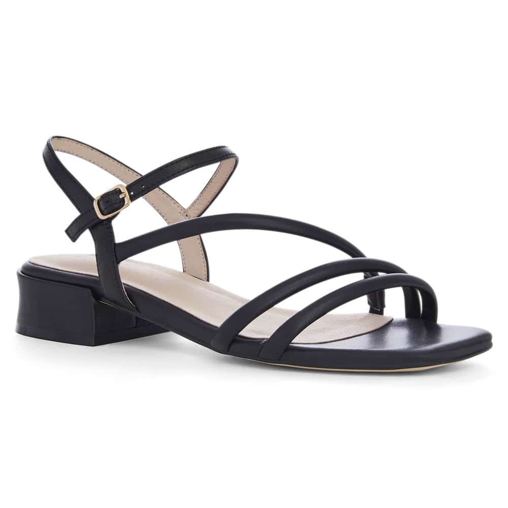 Manila Heel in Black Leather