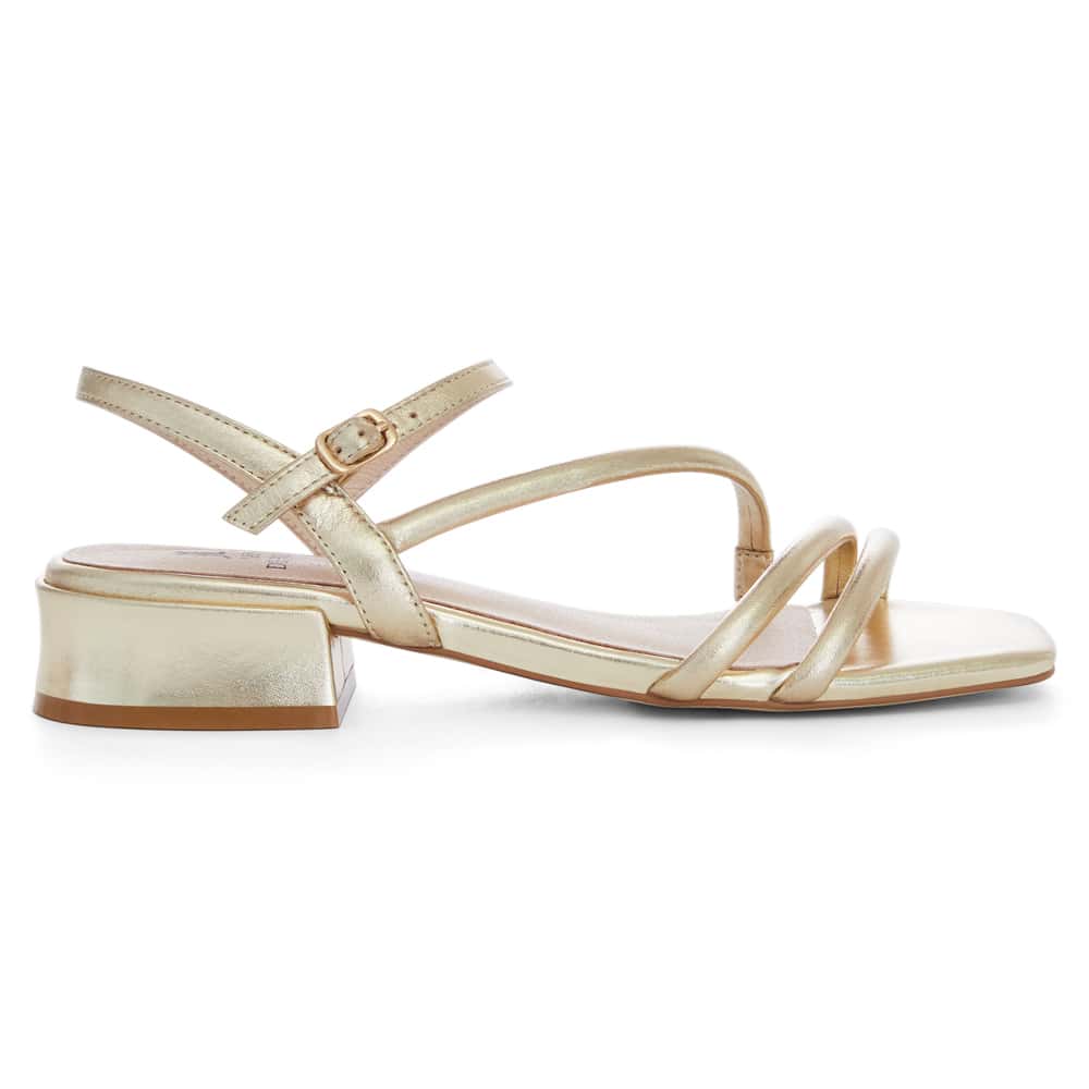 Manila Heel in Gold Leather