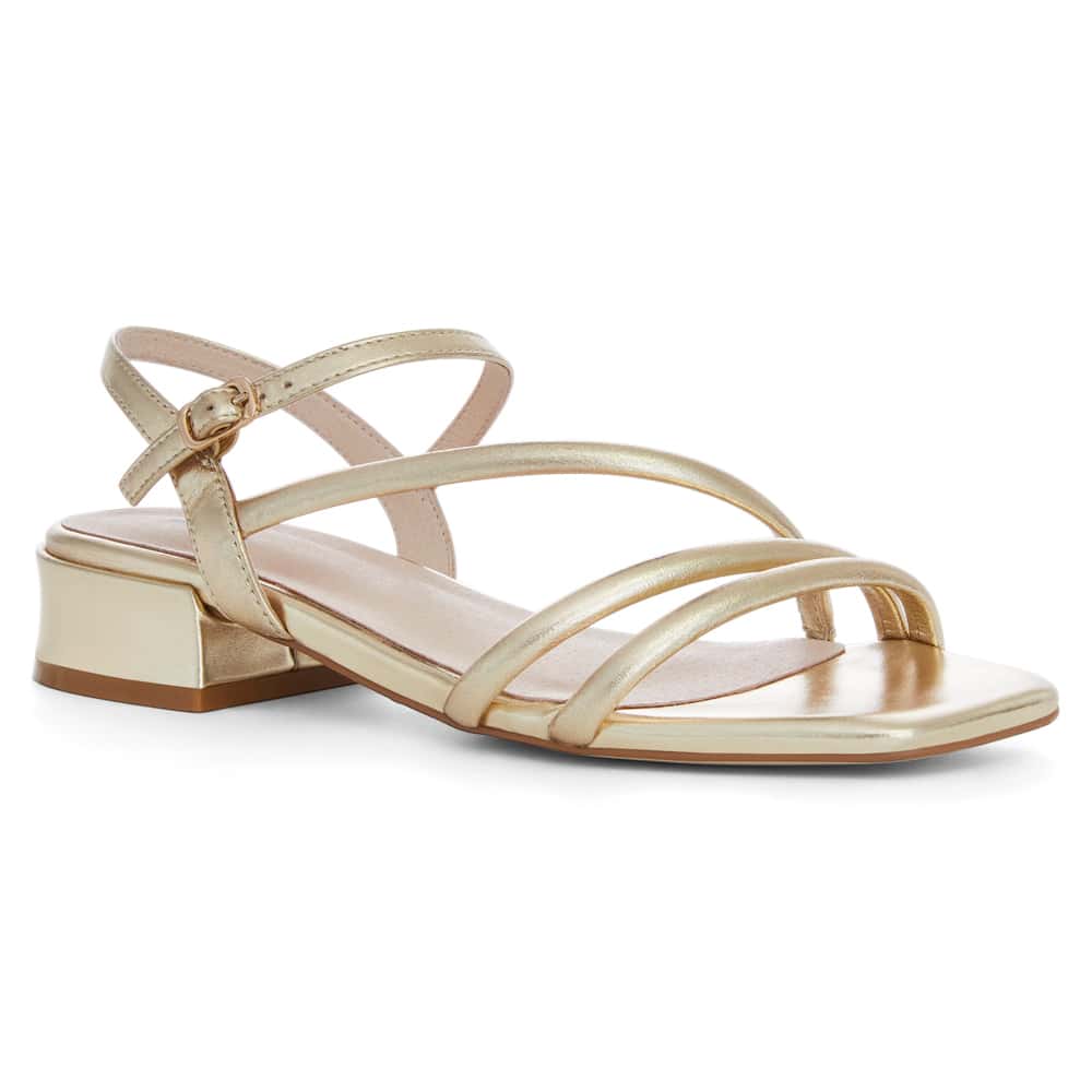 Manila Heel in Gold Leather