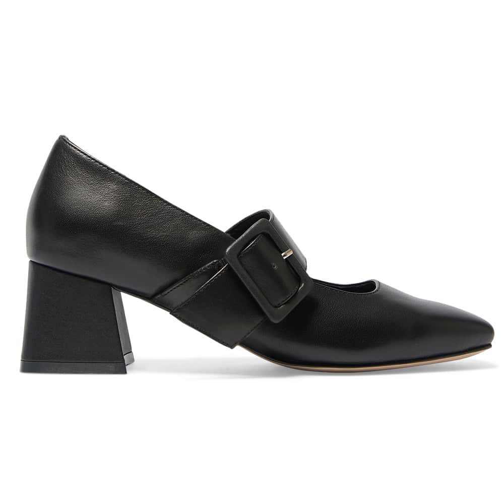 Olympia Heel in Black Leather