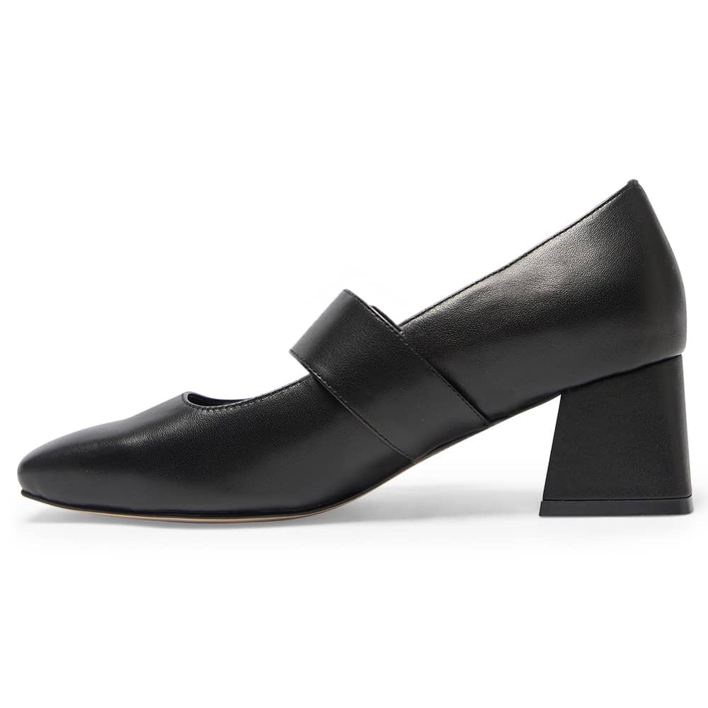 Olympia Heel in Black Leather