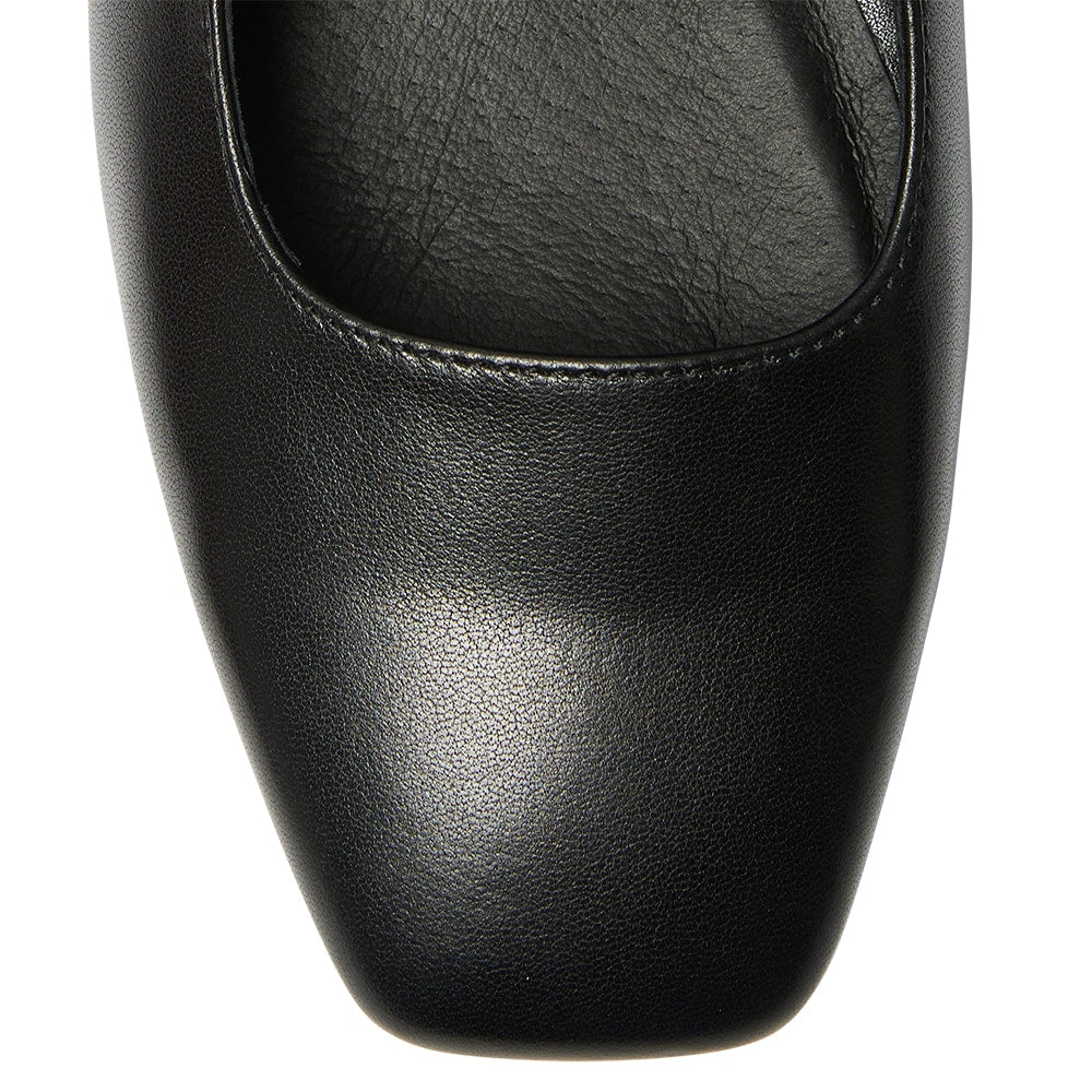 Olympia Heel in Black Leather