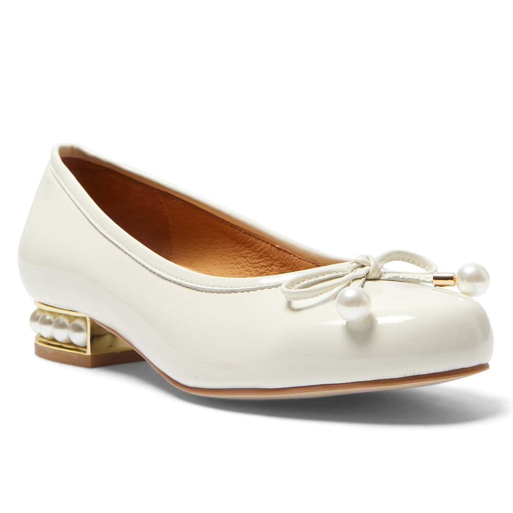 Paris Ballet Flat in Ivory Patent