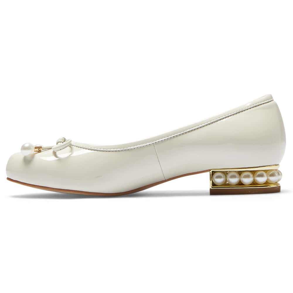Paris Ballet Flat in Ivory Patent