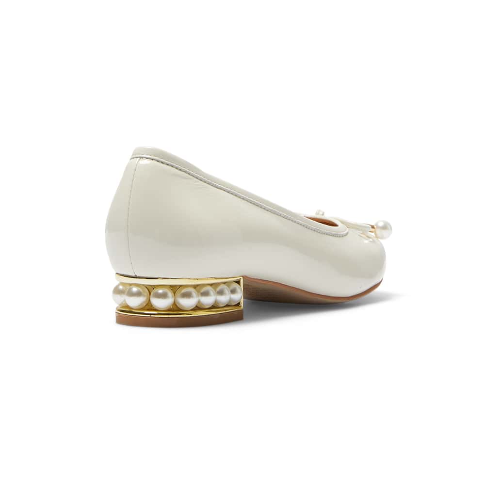 Paris Ballet Flat in Ivory Patent