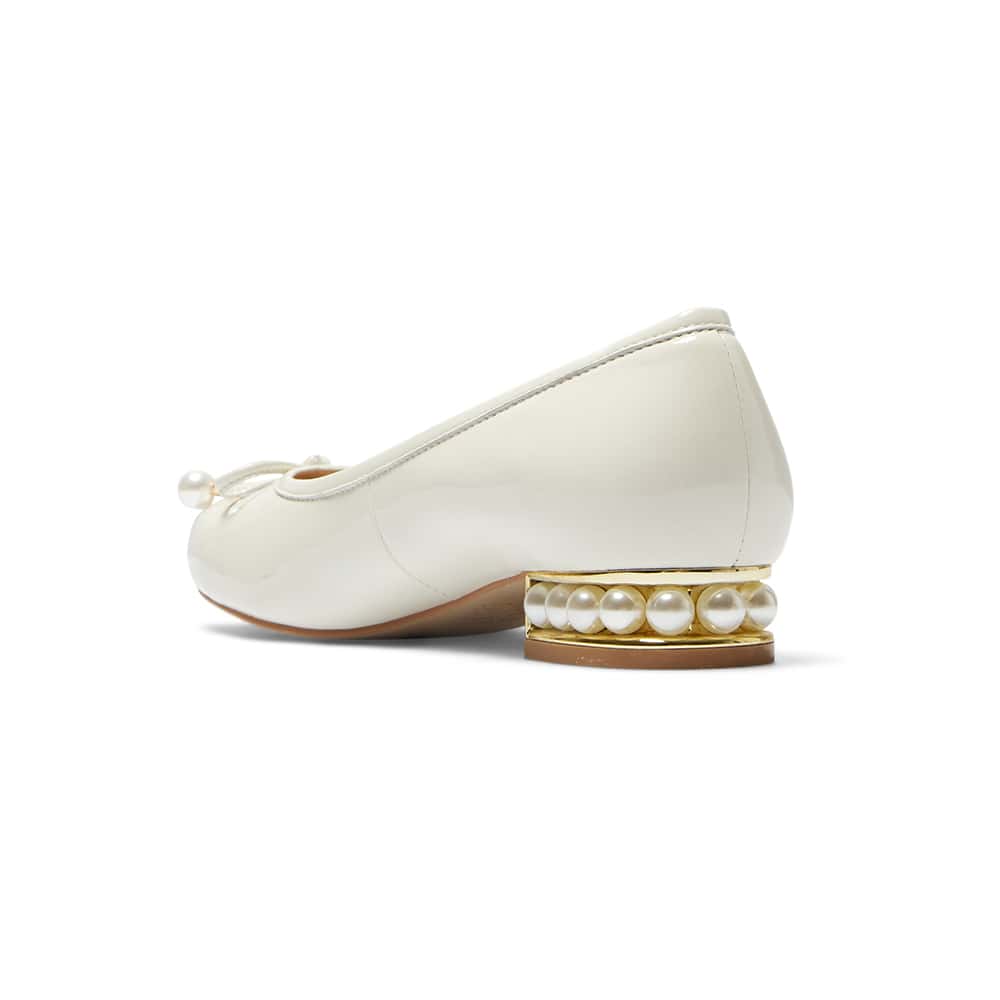 Paris Ballet Flat in Ivory Patent