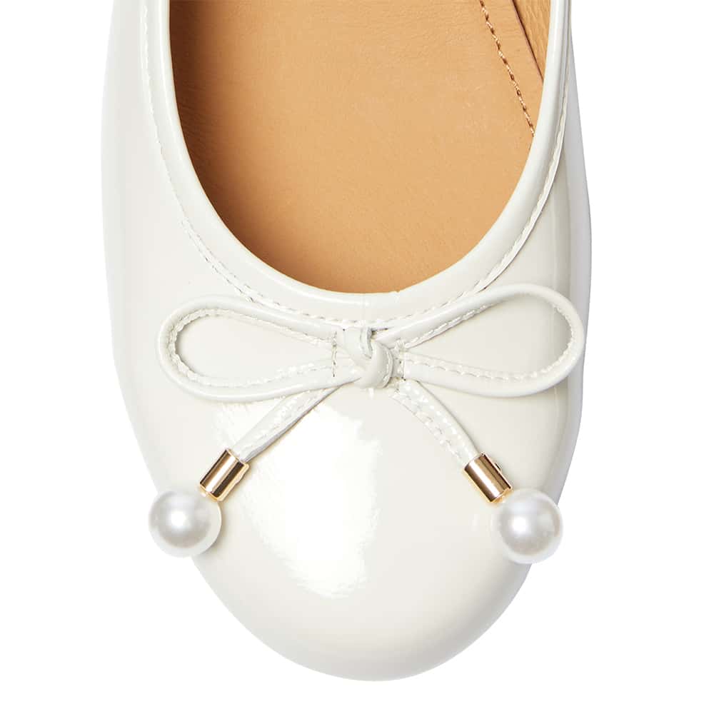 Paris Ballet Flat in Ivory Patent