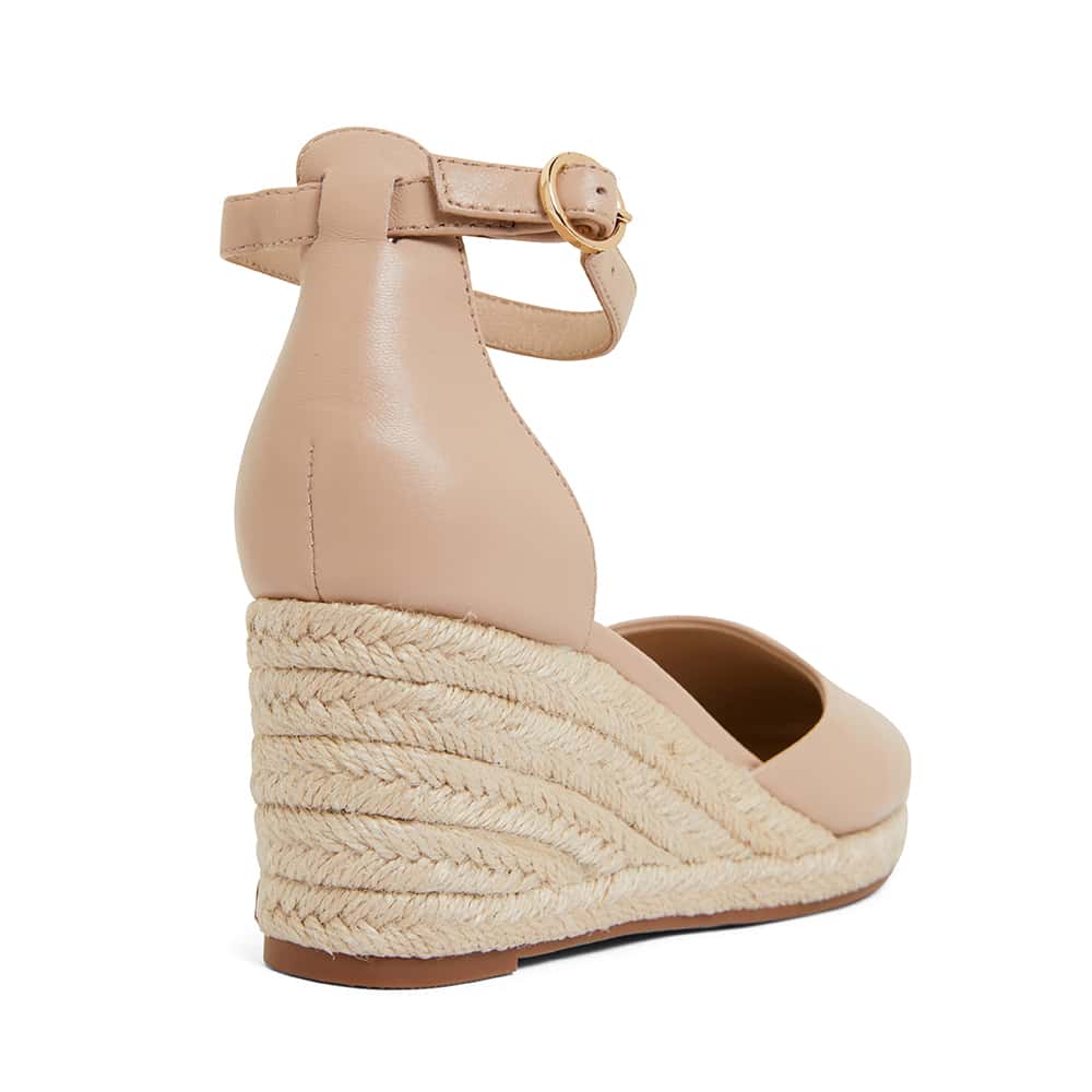 Peru Wedge in Nude Leather