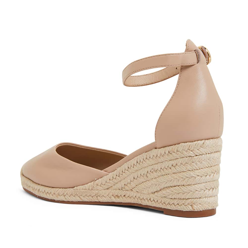 Peru Wedge in Nude Leather