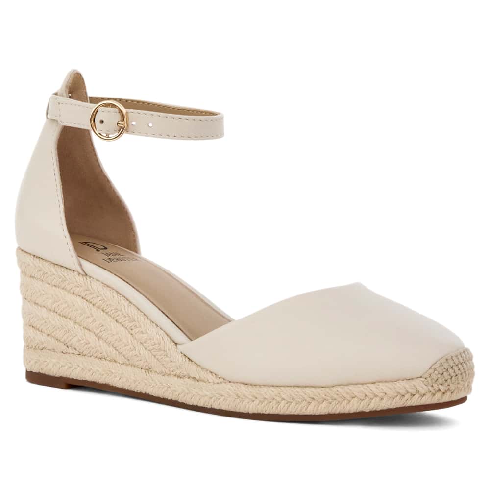 Peru Wedge in Ivory Leather