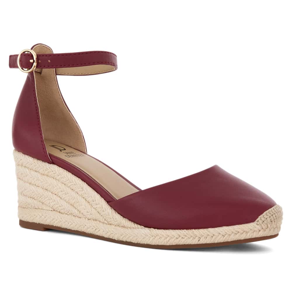 Peru Wedge in Red Leather