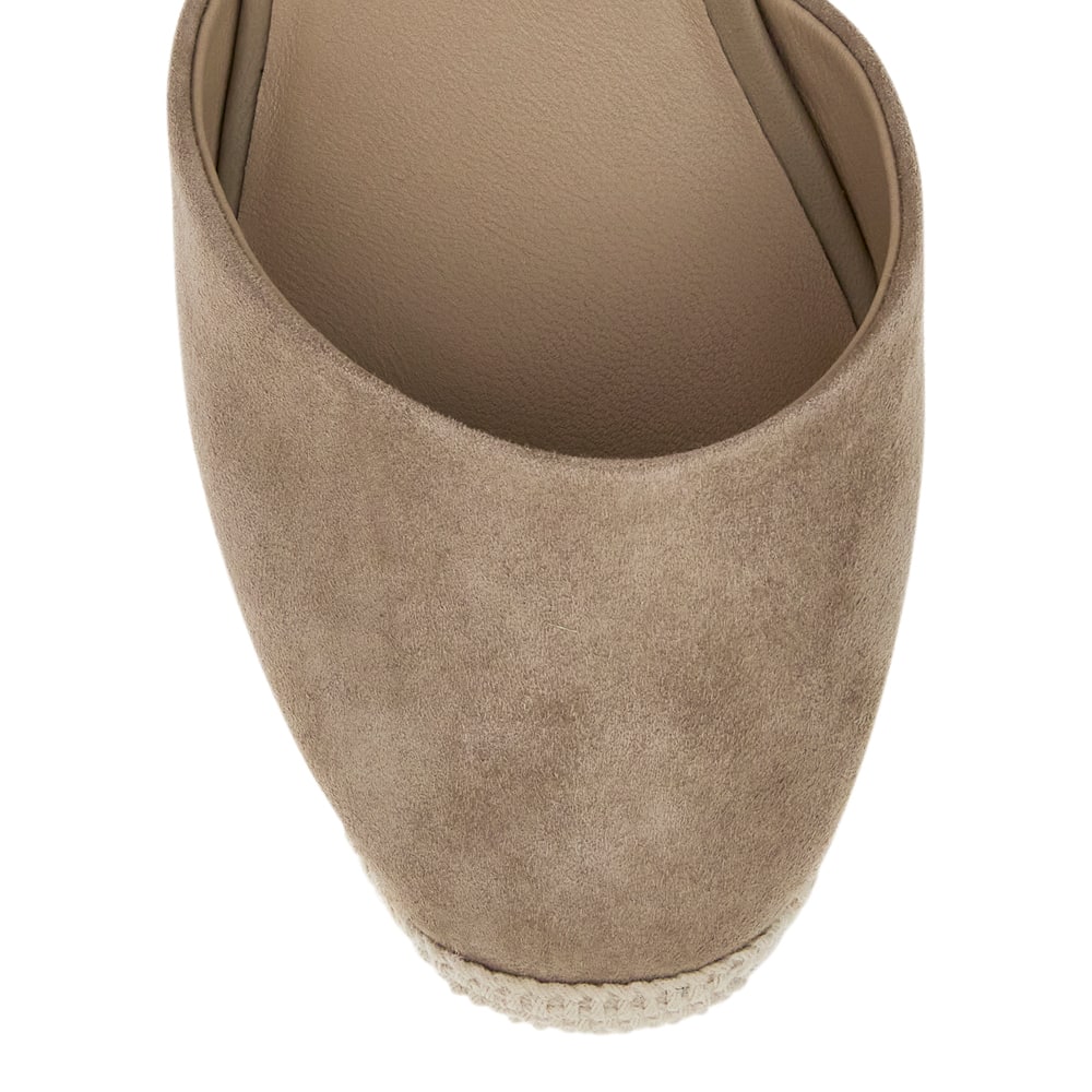 Peru Wedge in Taupe Suede