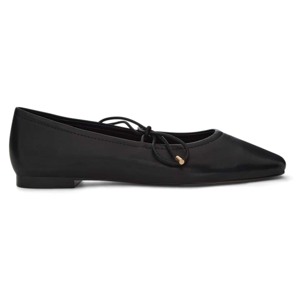 Petina Ballet Flat in Black Leather