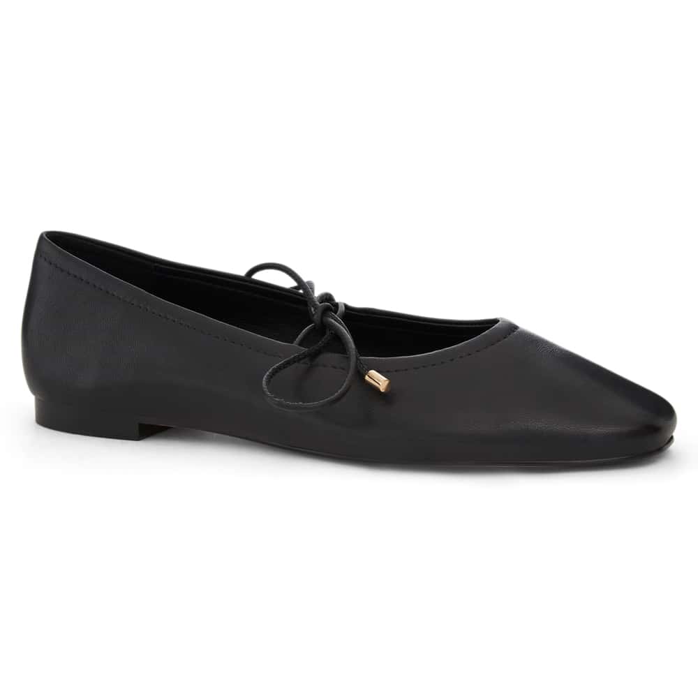 Petina Ballet Flat in Black Leather