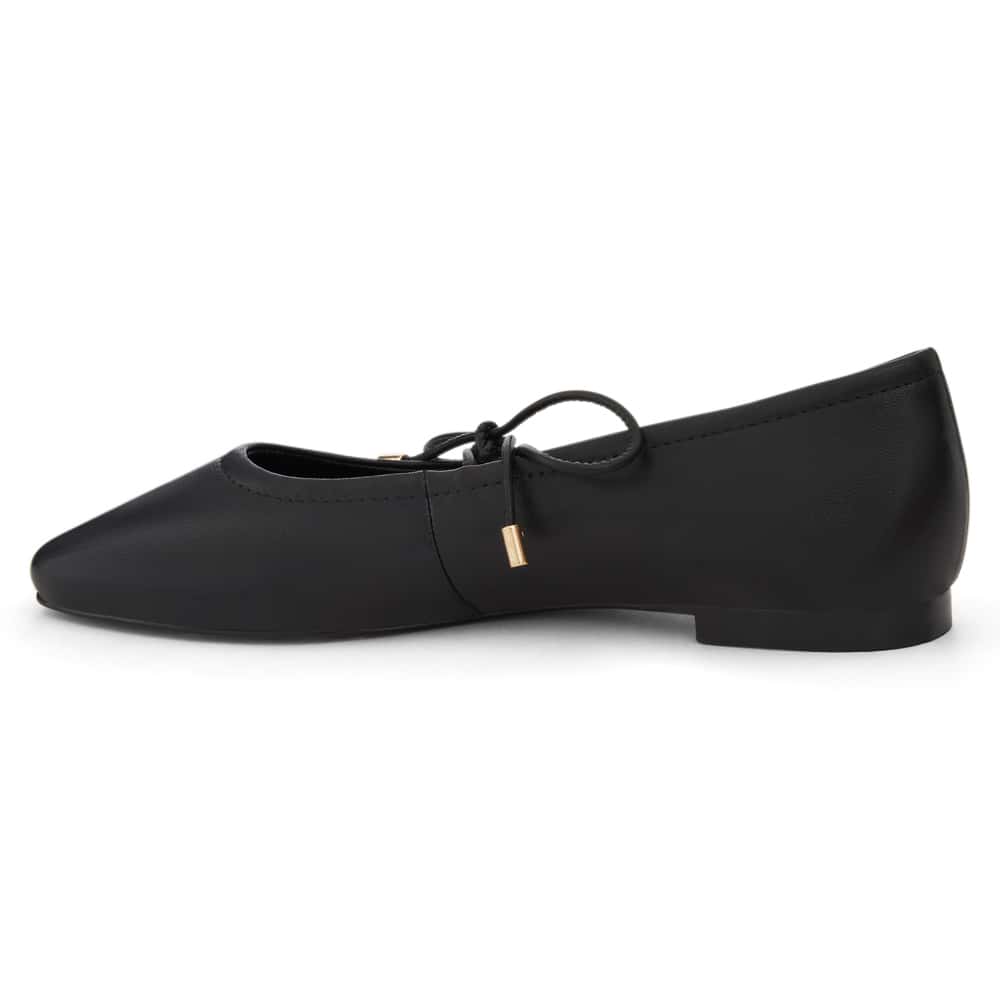 Petina Ballet Flat in Black Leather