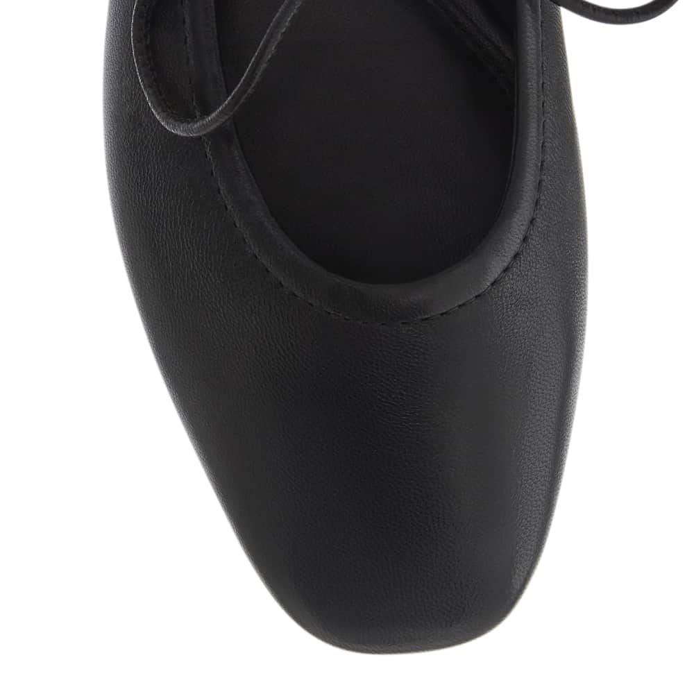 Petina Ballet Flat in Black Leather