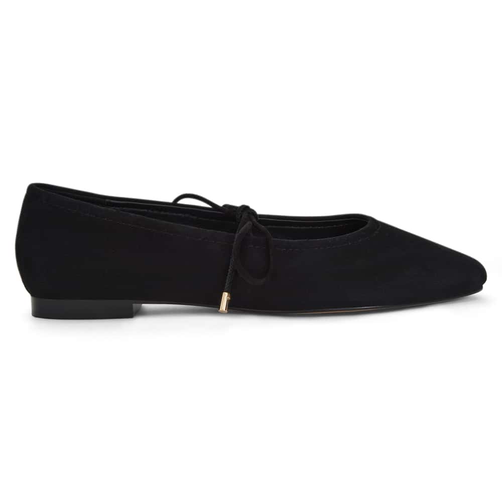 Petina Ballet Flat in Black Suede