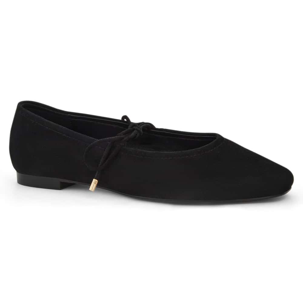 Petina Ballet Flat in Black Suede