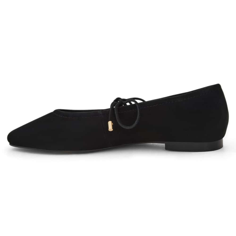 Petina Ballet Flat in Black Suede