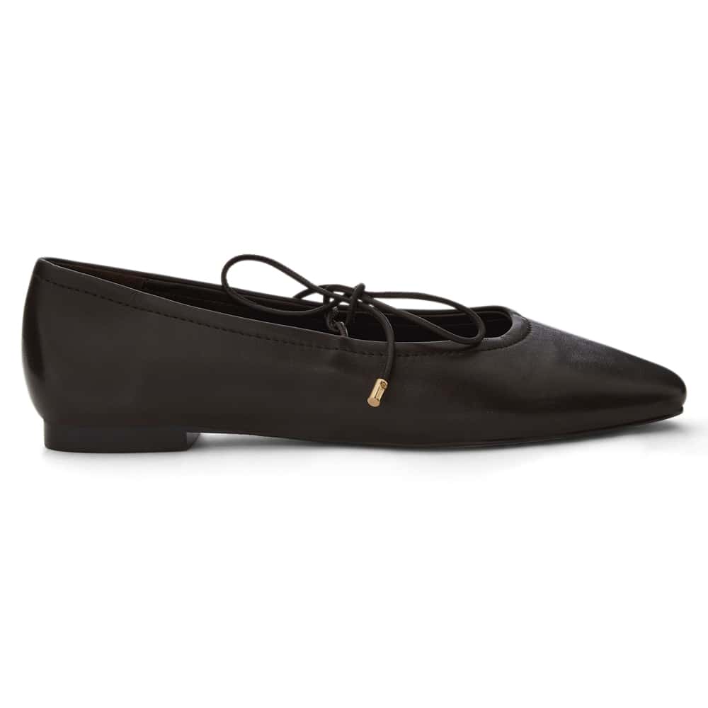 Petina Ballet Flat in Chocolate  Leather