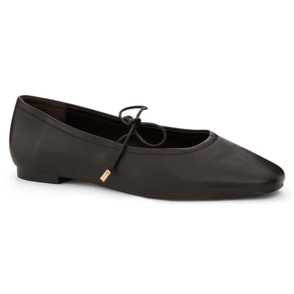 Petina Ballet Flat in Chocolate  Leather