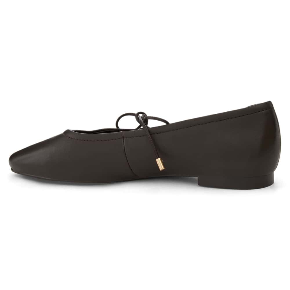 Petina Ballet Flat in Chocolate  Leather
