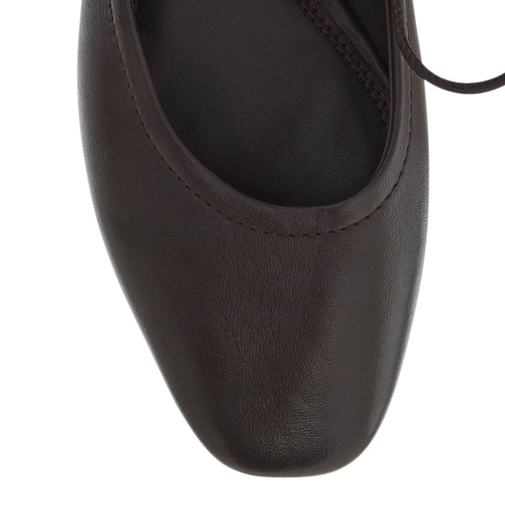 Petina Ballet Flat in Chocolate  Leather