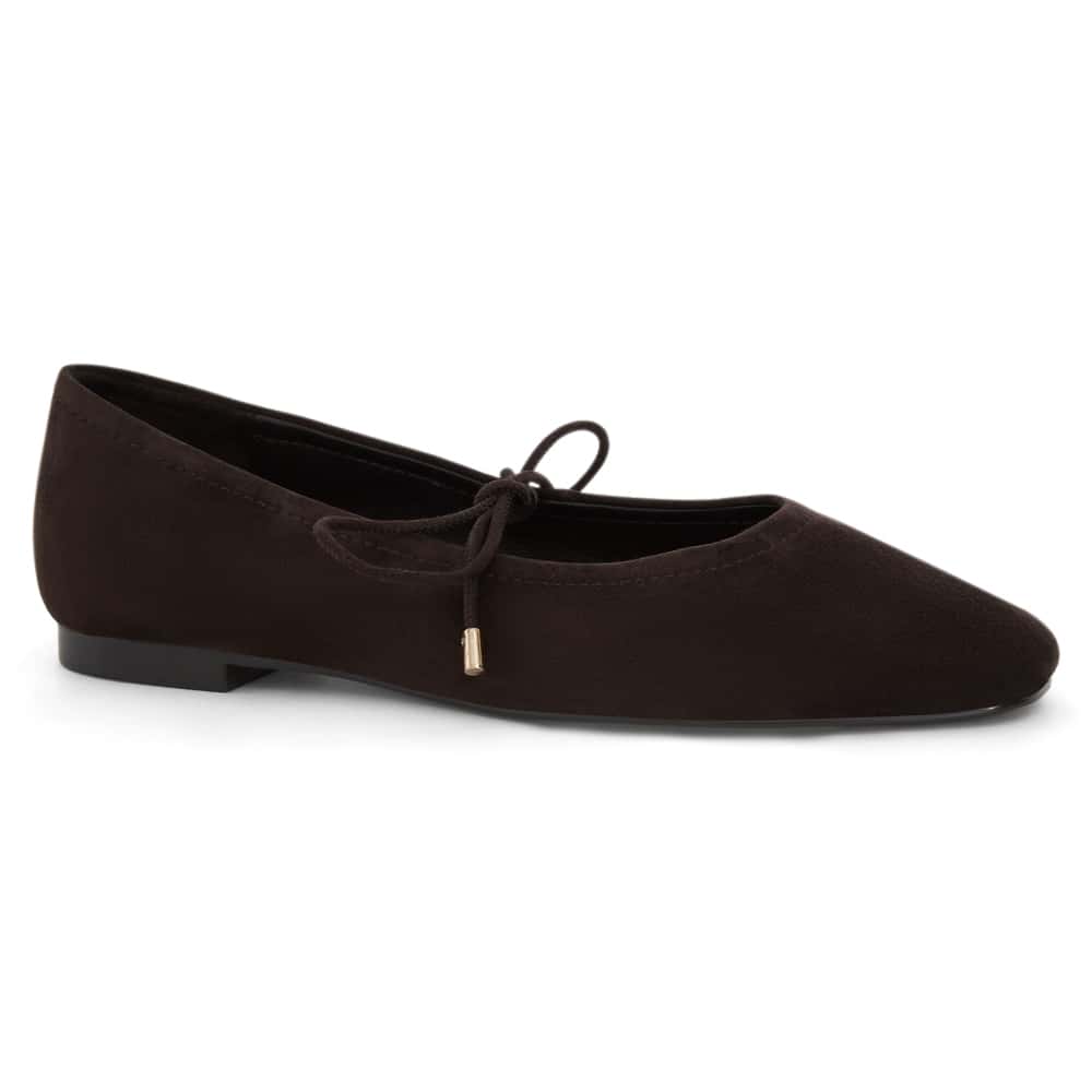 Petina Ballet Flat in Chocolate  Suede