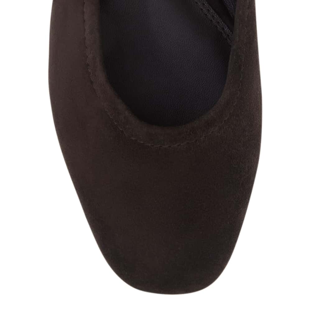 Petina Ballet Flat in Chocolate  Suede