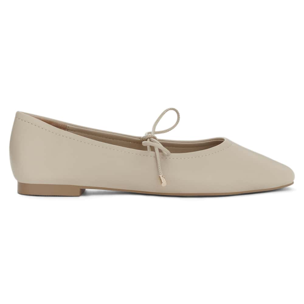 Petina Ballet Flat in Ivory Leather