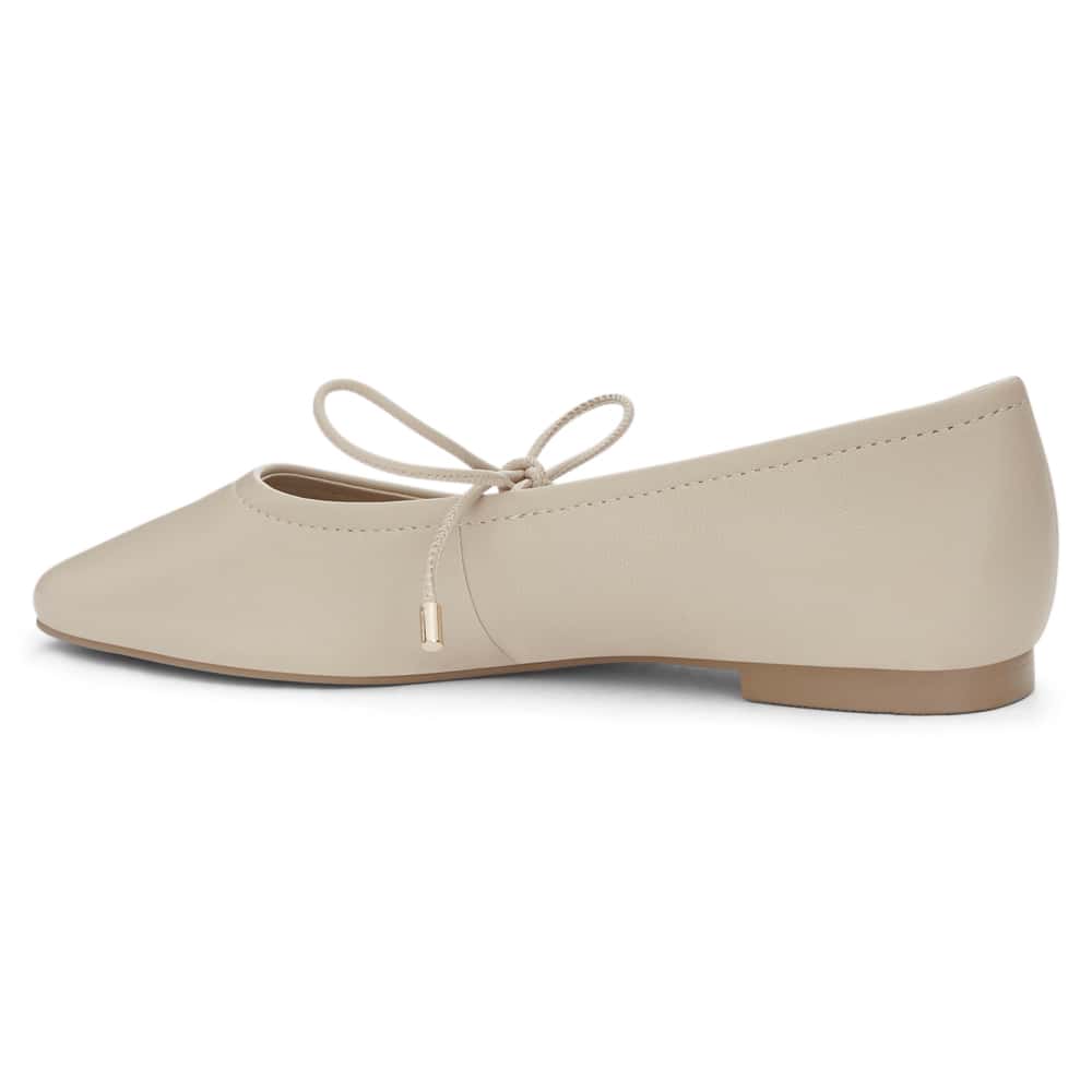 Petina Ballet Flat in Ivory Leather