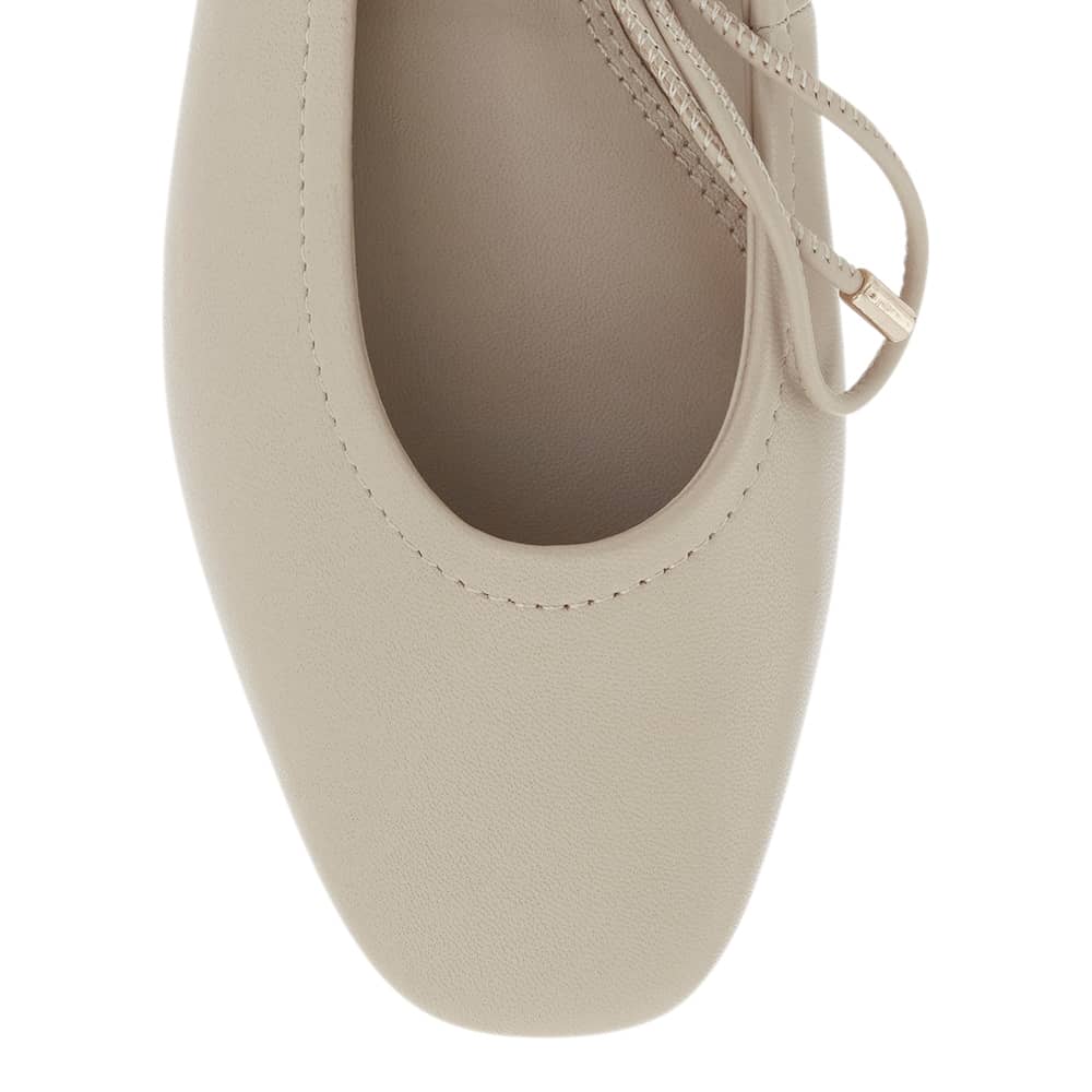 Petina Ballet Flat in Ivory Leather