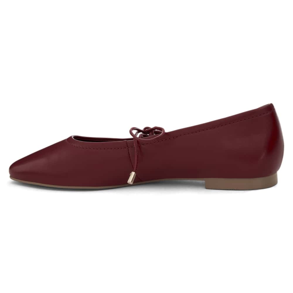 Petina Ballet Flat in Red Leather