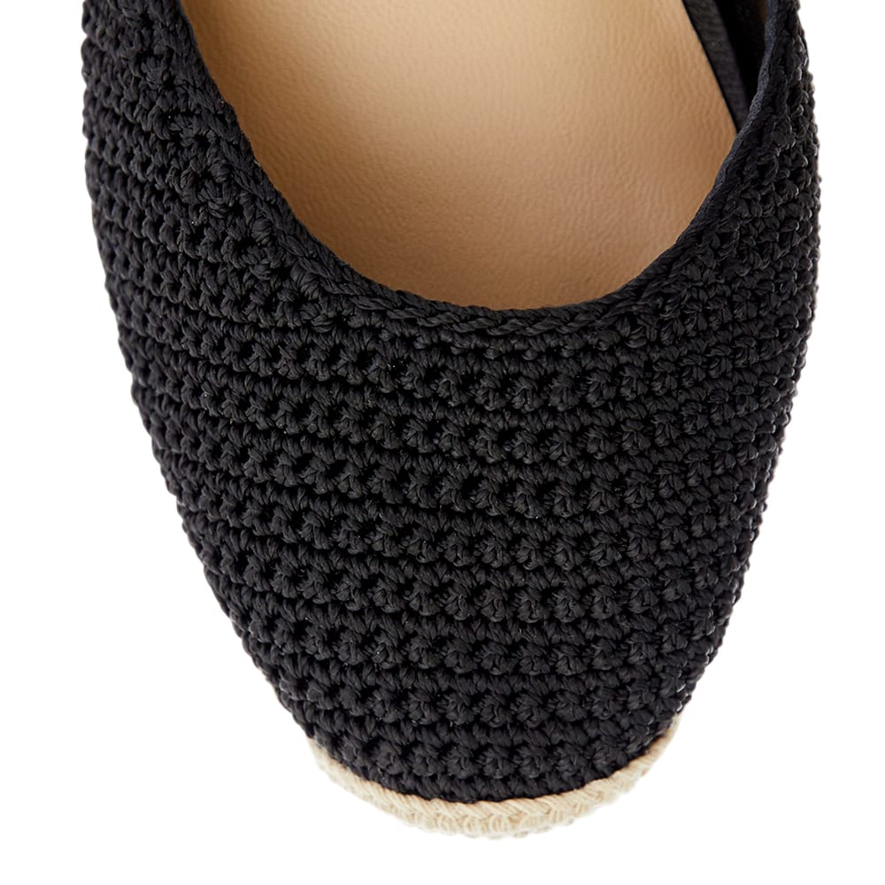 Poland Wedge in Black Weave Leather