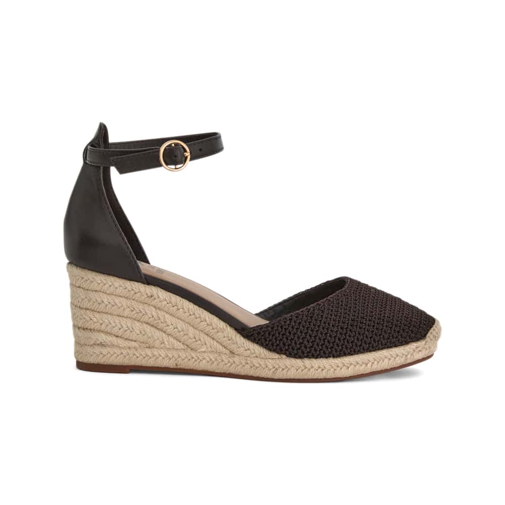 Poland Wedge in Chocolate Weave Leather