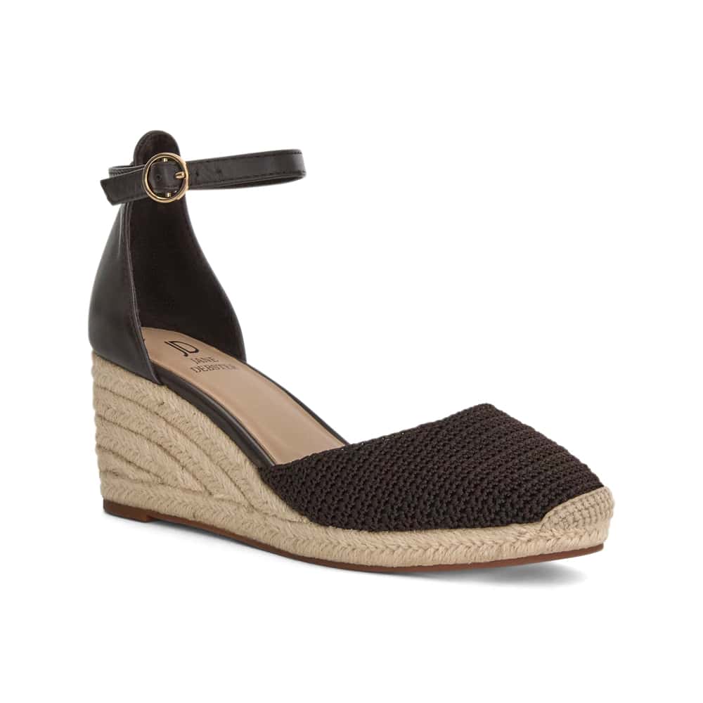 Poland Wedge in Chocolate Weave Leather