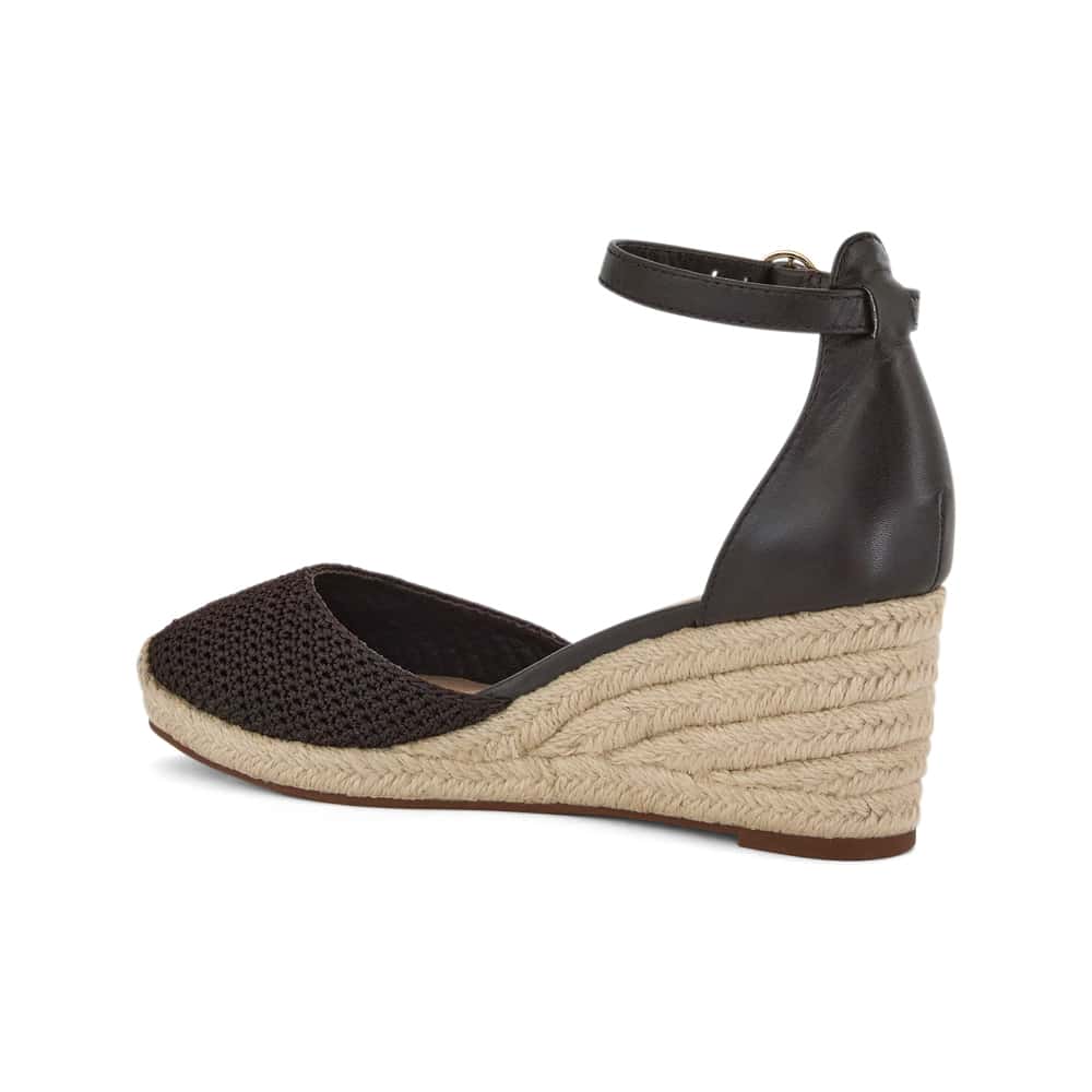 Poland Wedge in Chocolate Weave Leather