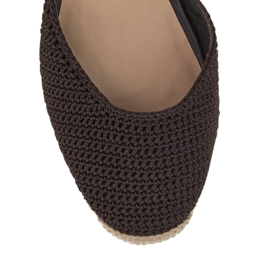 Poland Wedge in Chocolate Weave Leather