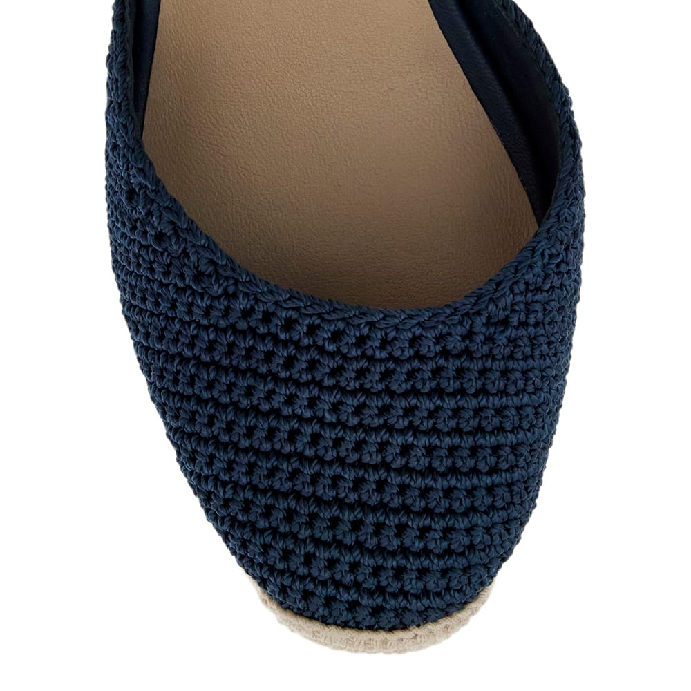 Poland Wedge in Navy Leather